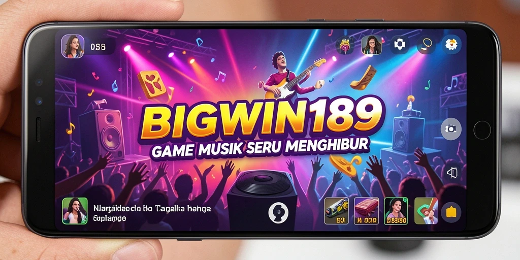 Screenshot gameplay BIGWIN189 yang menampilkan tantangan musik seru.