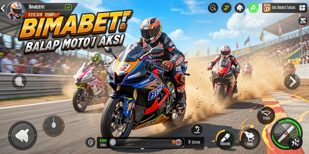 Tampilan gameplay menarik dalam balapan motor cepat