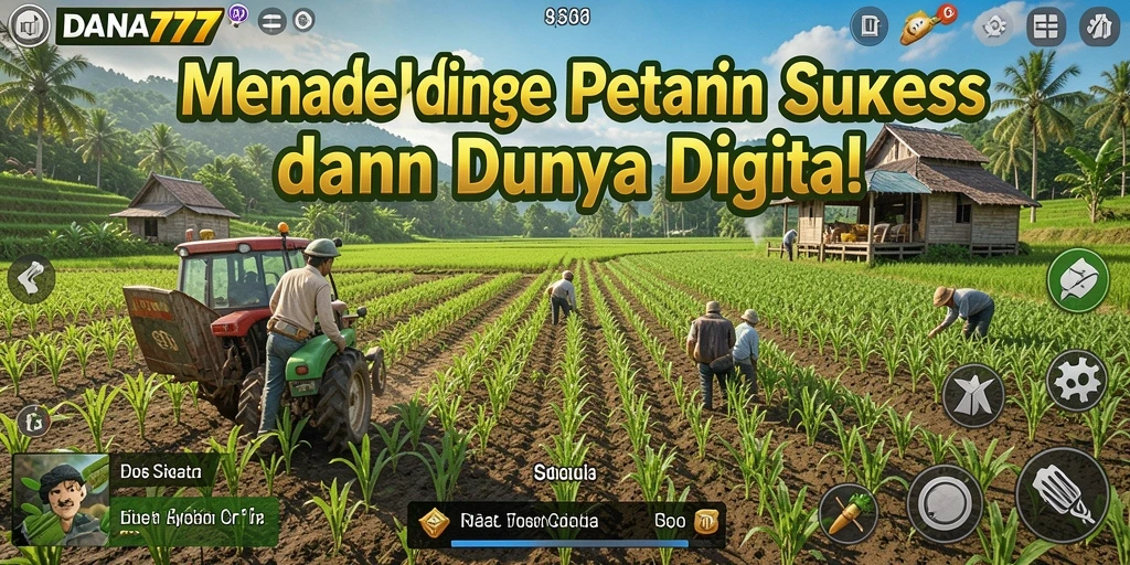 Tangkapan layar gameplay DANA777 yang menampilkan pertanian penuh warna.