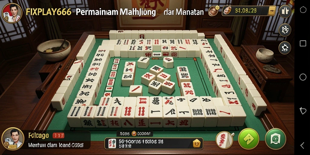 Screenshot gameplay FIXPLAY666 menampilkan aksi seru Mahjong.