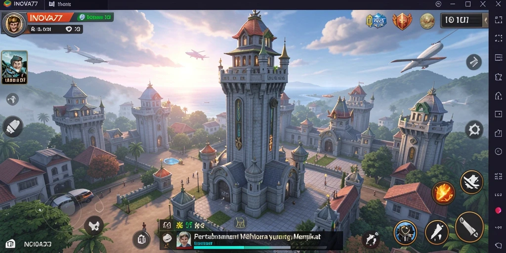 Tampilan gameplay seru dalam pertahanan menara INOVA77.