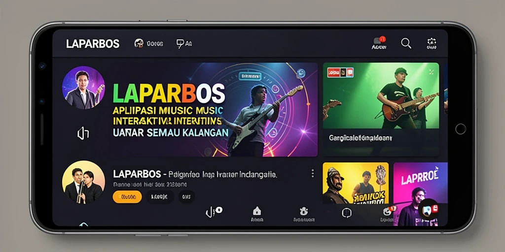Screenshot utama LAPARBOS menunjukkan interaksi pengguna dengan game musik yang seru.