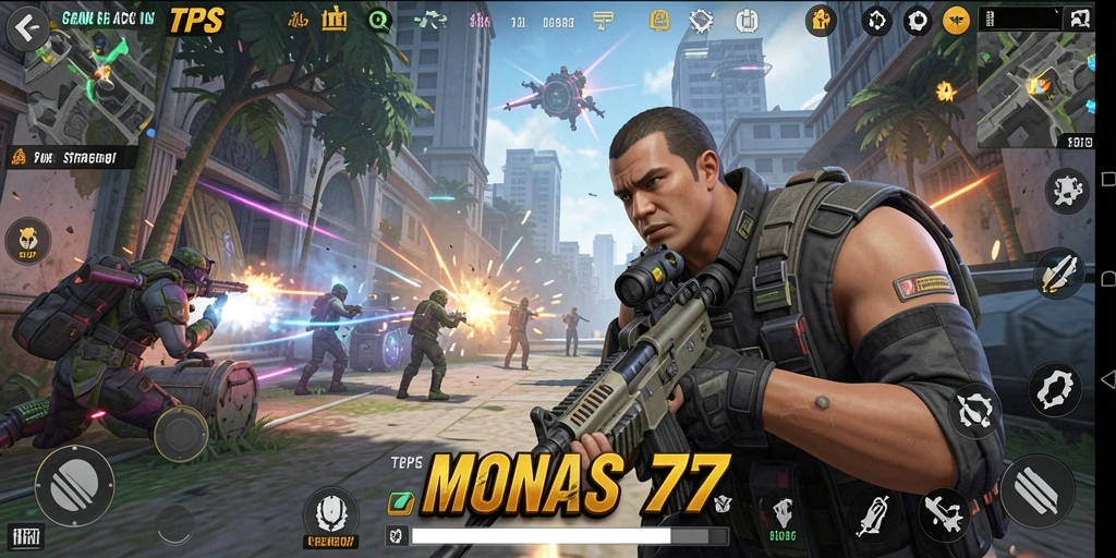 Tampilan dinamis gameplay TPS di MONAS77 dengan aksi seru.