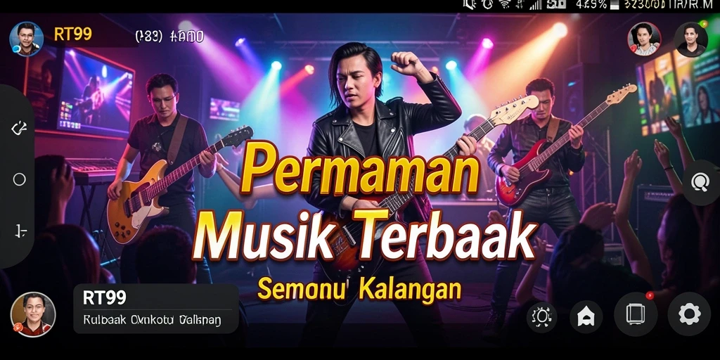 Screenshot RT99 menampilkan gameplay musik yang menawan dan interaktif.