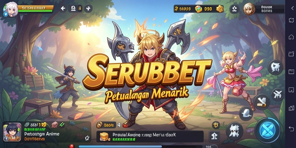 Tampilan gameplay <strong>SERUBET</strong> yang menakjubkan dengan karakter anime unik.
