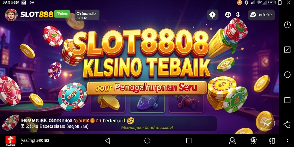 Screenshot gameplay SLOT8808 menunjukkan mesin slot yang berkilau dan menarik.