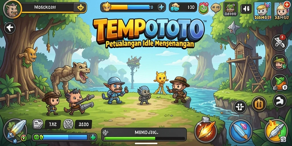 Tampilan gameplay TEMPOTOTO yang seru dan menawan.