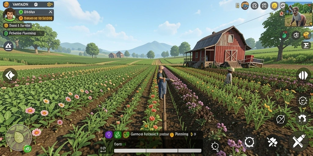 Screenshot gameplay VANTAIDN menampilkan pengalaman berkebun yang seru.