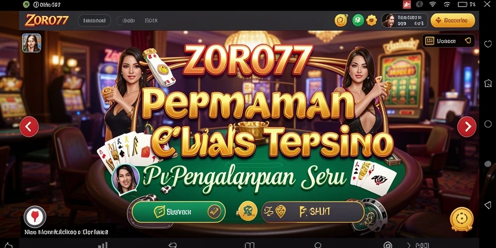 Gameplay seru di ZORO77 dengan dealer langsung dan suasana kasino.